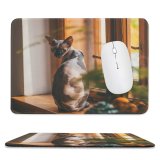 yanfind The Mouse Pad Pet Light Family Room Portrait Tabby Wood Curiosity Cute Focus Little Adorable Pattern Design Stitched Edges Suitable for home office game