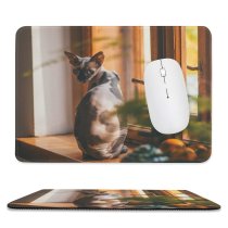 yanfind The Mouse Pad Pet Light Family Room Portrait Tabby Wood Curiosity Cute Focus Little Adorable Pattern Design Stitched Edges Suitable for home office game