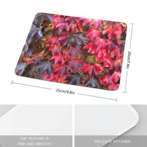 yanfind The Mouse Pad Landscape Plant Forest Cascading Domain Foliage Pictures Greenery Tree Leaves Maple Pattern Design Stitched Edges Suitable for home office game