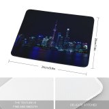 yanfind The Mouse Pad Black Dark Shanghai City China Cityscape Reflection Night Time City Lights Skyscrapers Pattern Design Stitched Edges Suitable for home office game