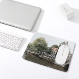 yanfind The Mouse Pad Boats Canal Daylight Daytime Bridge Buildings Building Boat Urban River Outdoors Architecture Pattern Design Stitched Edges Suitable for home office game