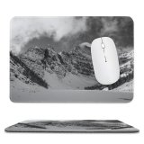 yanfind The Mouse Pad Abies Range Glacier Lake Tree Mountain Snow Agnes Plant Canada District Pattern Design Stitched Edges Suitable for home office game