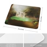 yanfind The Mouse Pad Dorothe Waterfall Forest Mystery Lake Scenic Surreal Foggy Pattern Design Stitched Edges Suitable for home office game