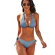yanfind Bikini Sea Alone Waves Searching Bikini Calm Sky Ocean Reflection Seabird Lake Bird Women's Sexy Backless Swimwear Two Piece Summer