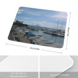 yanfind The Mouse Pad Marina Harbor Lake Sea Sky Infrastructure Vehicle Dock Boat Summer Port Garda Pattern Design Stitched Edges Suitable for home office game