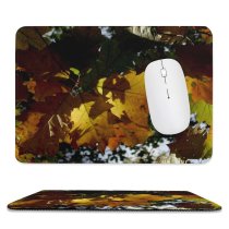 yanfind The Mouse Pad Maple Autumn Woody Maple Plant Fall Sky Wood Plane Leaf Forest Leaf Pattern Design Stitched Edges Suitable for home office game