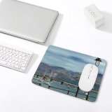 yanfind The Mouse Pad Boating Boats Tourism Coast Coastline Clouds Port Landscape Mountains Travel Bridge Marina Pattern Design Stitched Edges Suitable for home office game