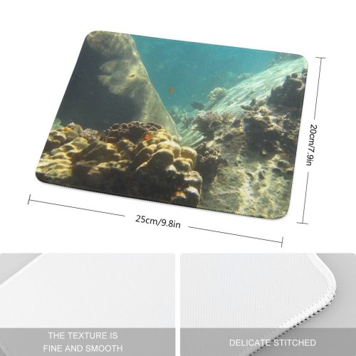 yanfind The Mouse Pad Marine Biology Scuba Snorkel Reef Reef Coral Seascape Sea Rock Scene Life Pattern Design Stitched Edges Suitable for home office game