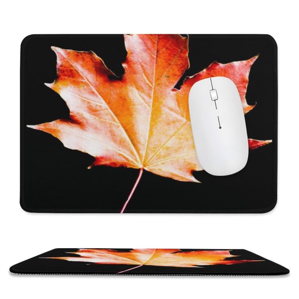yanfind The Mouse Pad Maple Autumn Woody Leaves Maple Calm Fall Autumnal Plant Wood Plane Leaf Pattern Design Stitched Edges Suitable for home office game