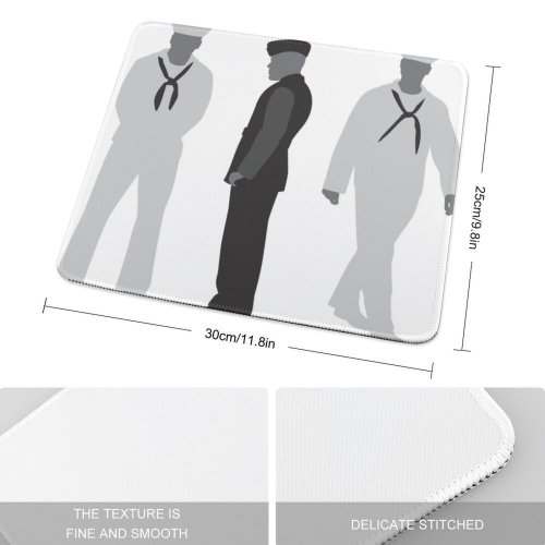 yanfind The Mouse Pad Armed Forces Ship Sea Tie Side Sailing Handkerchief Nautical USA Boat Uniform Pattern Design Stitched Edges Suitable for home office game