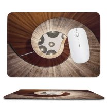 yanfind The Mouse Pad Otto Berkeley Spiral Staircase Wooden Stairs Curves Lights Wide Dutch Pattern Design Stitched Edges Suitable for home office game
