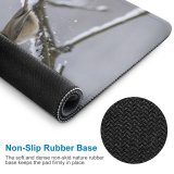 yanfind The Mouse Pad Blur Frozen Tree Winter Forest Branch Wild Birdwatching Daylight Lophophanes Avian December Pattern Design Stitched Edges Suitable for home office game