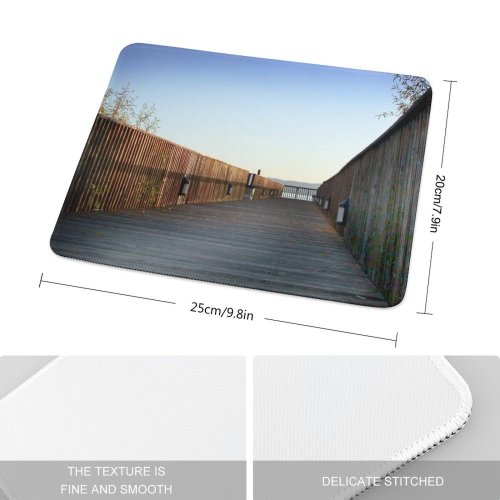 yanfind The Mouse Pad Bridges Boardwalk Wood Buildings Sky Outdoor Walkway Building Architecture Sky Dock Tree Pattern Design Stitched Edges Suitable for home office game