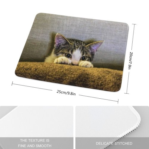 yanfind The Mouse Pad Paws Cat Tabby Kitten Pet Pattern Design Stitched Edges Suitable for home office game