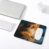 yanfind The Mouse Pad Funny Curiosity Little Young Eye Portrait Kitten Pet Whisker Fur Wildlife Pattern Design Stitched Edges Suitable for home office game