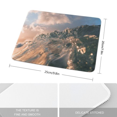 yanfind The Mouse Pad Landscape Peak Domain Pictures Sea Outdoors Grey Snow Sunset Glacier Range Pattern Design Stitched Edges Suitable for home office game