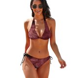 yanfind Bikini Abstract Aroma Freetexturefrida Women's Sexy Backless Swimwear Two Piece Summer