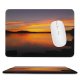 yanfind The Mouse Pad Boats Backlit Placid Sunset Landscape Evening Light Beach Sun Sunrise Outdoors Seashore Pattern Design Stitched Edges Suitable for home office game