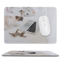 yanfind The Mouse Pad Young Furniture Interior Funny Room Family Kitten Portrait Cute Little Life Cat Pattern Design Stitched Edges Suitable for home office game