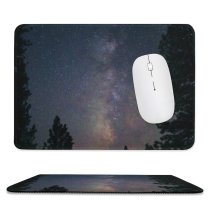 yanfind The Mouse Pad Backlit Sky Evening Silhouette Dark Astronomy Scenic Starry Galaxy Cosmos Stars Pattern Design Stitched Edges Suitable for home office game