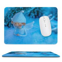 yanfind The Mouse Pad Cute Teddy Bear Park Bench Soft Toy Wooden Evening Pattern Design Stitched Edges Suitable for home office game