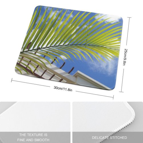 yanfind The Mouse Pad Tropical Tree Vegetation Palm Majorelle Arecales Daytime Leaf Plant Pattern Design Stitched Edges Suitable for home office game
