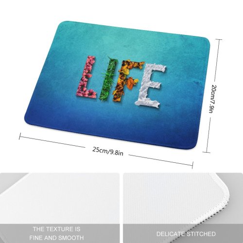 yanfind The Mouse Pad Comfreak Quotes Life Seasons Spring Summer Autumn Winter Flowers Leaves Snow Grass Pattern Design Stitched Edges Suitable for home office game