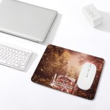 yanfind The Mouse Pad Comfreak Swan Forest Trees Sun Light Lake Pattern Design Stitched Edges Suitable for home office game