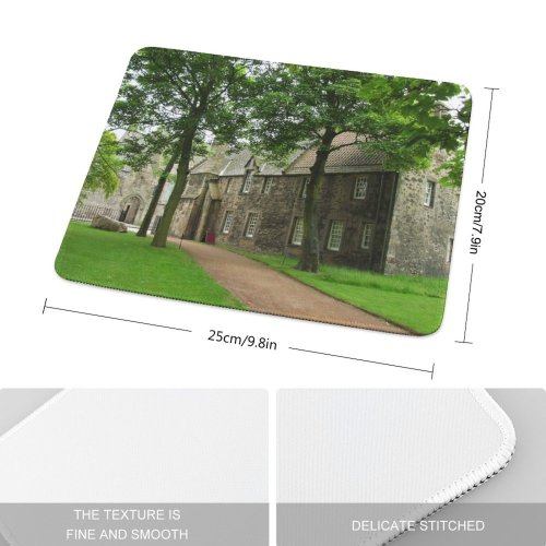 yanfind The Mouse Pad Building Building Windows Garden Medieval Trees Tree Architecture Almshouse Grass Manor Grass Pattern Design Stitched Edges Suitable for home office game