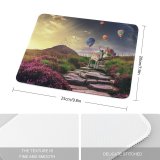 yanfind The Mouse Pad Mirolim Mirsolixov Deer Hot Air Balloons Sunrise Landscape Stone Staircase Pattern Design Stitched Edges Suitable for home office game