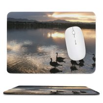 yanfind The Mouse Pad Eveing Dusk Goose Lake Loch Reflections Twilight Sunset Sea Reflection Sky Mountain Pattern Design Stitched Edges Suitable for home office game