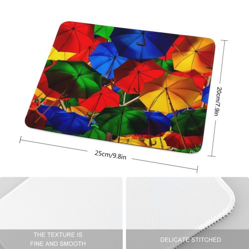 yanfind The Mouse Pad Otto Berkeley Umbrellas Colorful Multicolor Artistique Overhead Vibrant Pattern Design Stitched Edges Suitable for home office game
