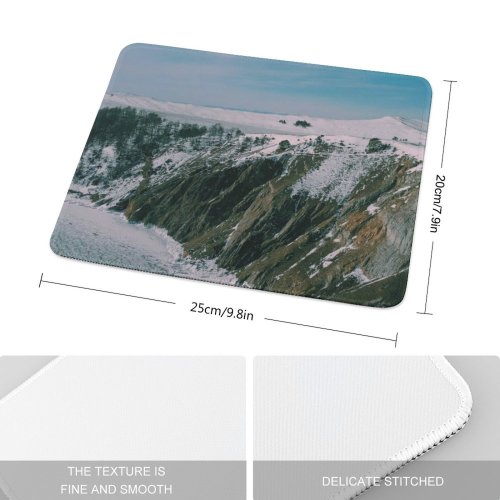 yanfind The Mouse Pad Drone Glacier Range Lake Mountain Snow Baikal Irkutsk Winter Ice PNG Pattern Design Stitched Edges Suitable for home office game