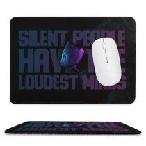 yanfind The Mouse Pad Black Dark Quotes Baby Groot Silent Have Loudest Minds Popular Quotes Dark Pattern Design Stitched Edges Suitable for home office game