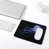 yanfind The Mouse Pad Collins Black Dark Jellyfish Aquarium Glowing AMOLED Underwater Pattern Design Stitched Edges Suitable for home office game