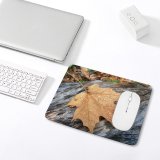 yanfind The Mouse Pad Maple Limb Wood Autumn Branches Woody Drops Leaves Branch Maple Plant Fall Pattern Design Stitched Edges Suitable for home office game