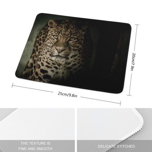 yanfind The Mouse Pad Black Dark Leopard Wild Dark Pattern Design Stitched Edges Suitable for home office game