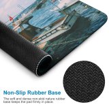 yanfind The Mouse Pad Boats Boat Fishing Docked Watercrafts Pattern Design Stitched Edges Suitable for home office game
