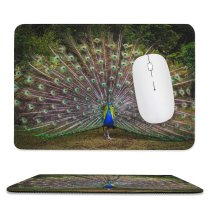 yanfind The Mouse Pad Paul Carmona Peacock Grass Beautiful Feathers Bird Trees Colorful Pattern Design Stitched Edges Suitable for home office game