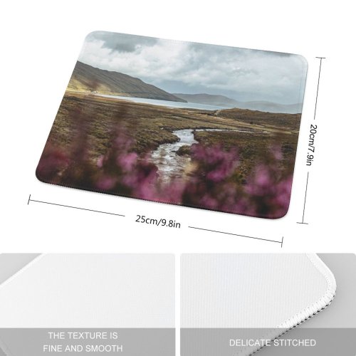 yanfind The Mouse Pad Scenery Tundra Loch Colour Hills Landscpae Violet Domain Plant Public River Pattern Design Stitched Edges Suitable for home office game