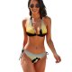 yanfind Bikini Love Kissing Couple Silhouette Romantic Evening Sky Sunset Clear Horizon Together Lovers Women's Sexy Backless Swimwear Two Piece Summer