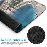 yanfind The Mouse Pad Boats City Sand Sea Seashore Buildings Beach Scenery Ocean Florida Miami Coastline Pattern Design Stitched Edges Suitable for home office game