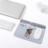 yanfind The Mouse Pad Frozen Deer Freeze Frost Coniferous Frosty Winter Outdoors Ice Outside Snowy Season Pattern Design Stitched Edges Suitable for home office game