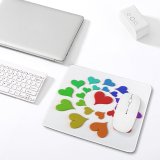 yanfind The Mouse Pad Valentines Heart Rendered Rainbow Purple Cyan Petal Graphics Art Pattern Design Stitched Edges Suitable for home office game