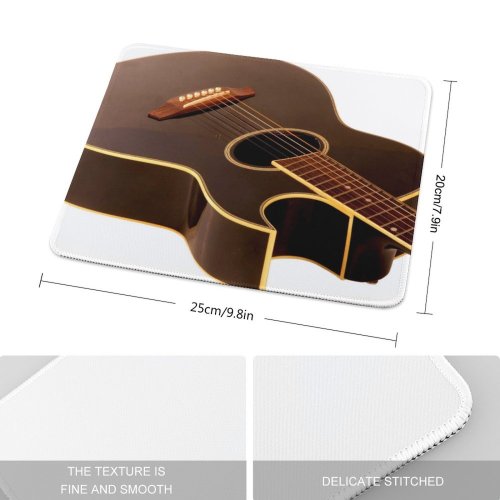 yanfind The Mouse Pad Melody Sound Wood Flamenco Accessory Acoustic Guitar Rock Play Musical Instrument Electric Pattern Design Stitched Edges Suitable for home office game