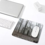 yanfind The Mouse Pad Mist Natural Atmospheric Autumn Cemetery Sadness Woody Fog Landscape Haze Spooky Gothic Pattern Design Stitched Edges Suitable for home office game