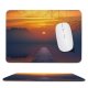 yanfind The Mouse Pad Backlit Fog Clouds Sunset Landscape Evening Sun Boat Dock Silhouetted Foggy Outdoors Pattern Design Stitched Edges Suitable for home office game
