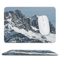 yanfind The Mouse Pad Landscape Peak Creative Slope Pictures Quiet Outdoors Austria Grey Snow Tree Pattern Design Stitched Edges Suitable for home office game