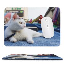 yanfind The Mouse Pad Young Kitty Pet Funny Kitten Portrait Whiskers Cute Little Adorable Face Cat Pattern Design Stitched Edges Suitable for home office game