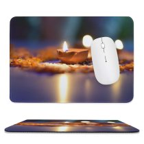 yanfind The Mouse Pad Blur Focus Dark Candles Celebration Illuminated Burn Depth Field Light Burning Luminescence Pattern Design Stitched Edges Suitable for home office game